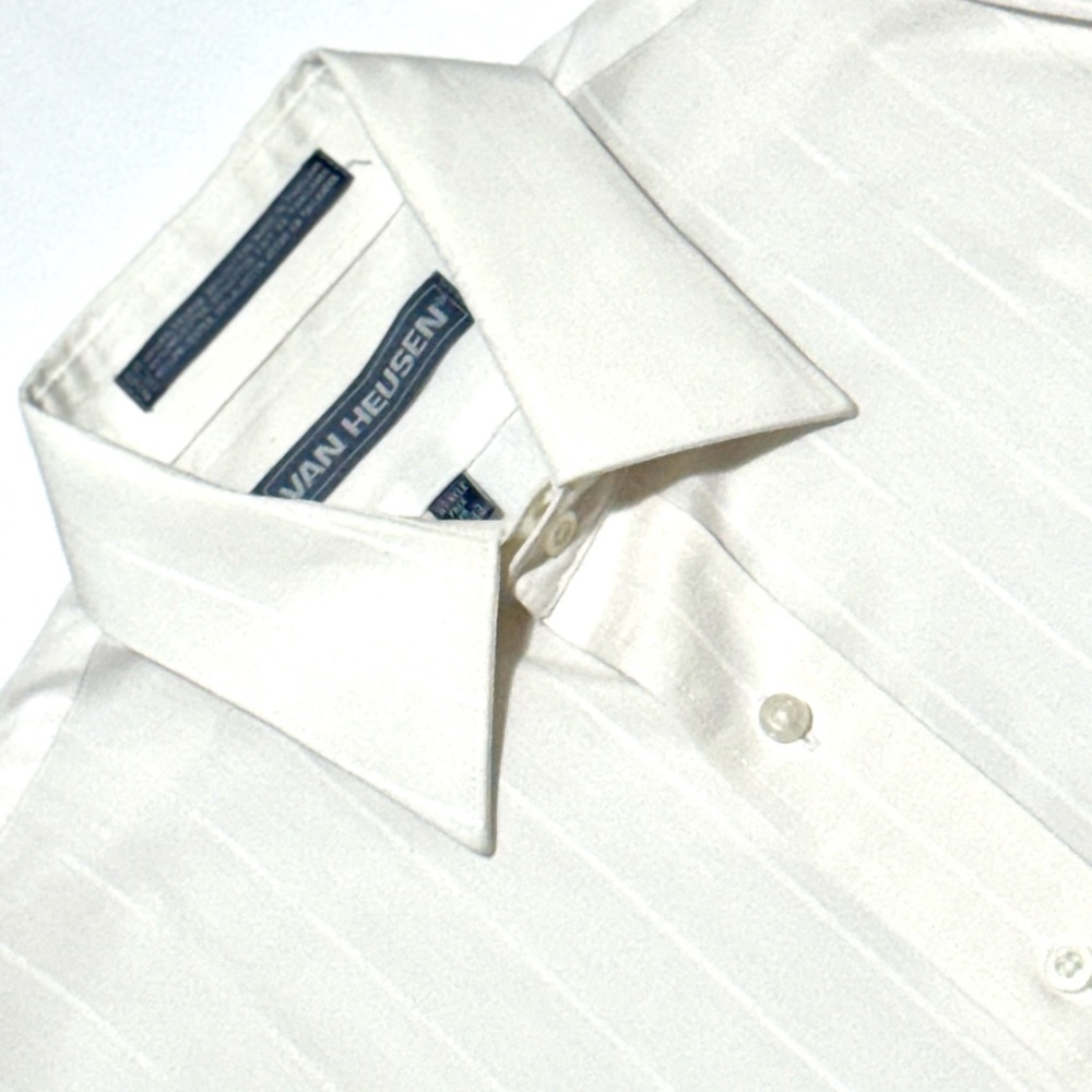 Van Heusen‎ Men’s Off-White Wrinkle-Free Dress Shirt Size 15